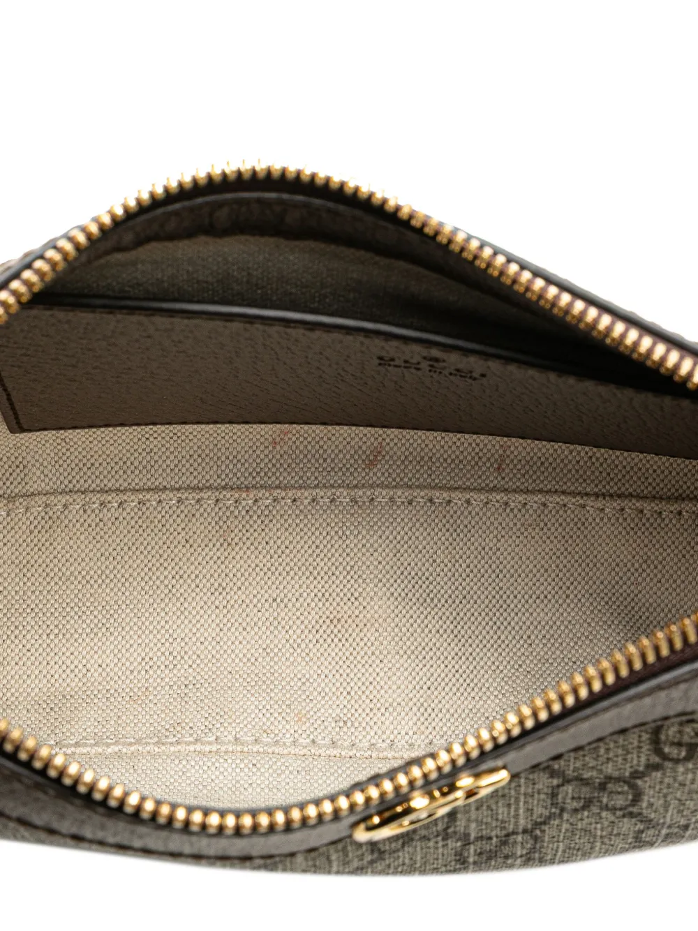 Pre-owned Gucci 2016-2024 Small Gg Supreme Ophidia Shoulder Bag In Brown