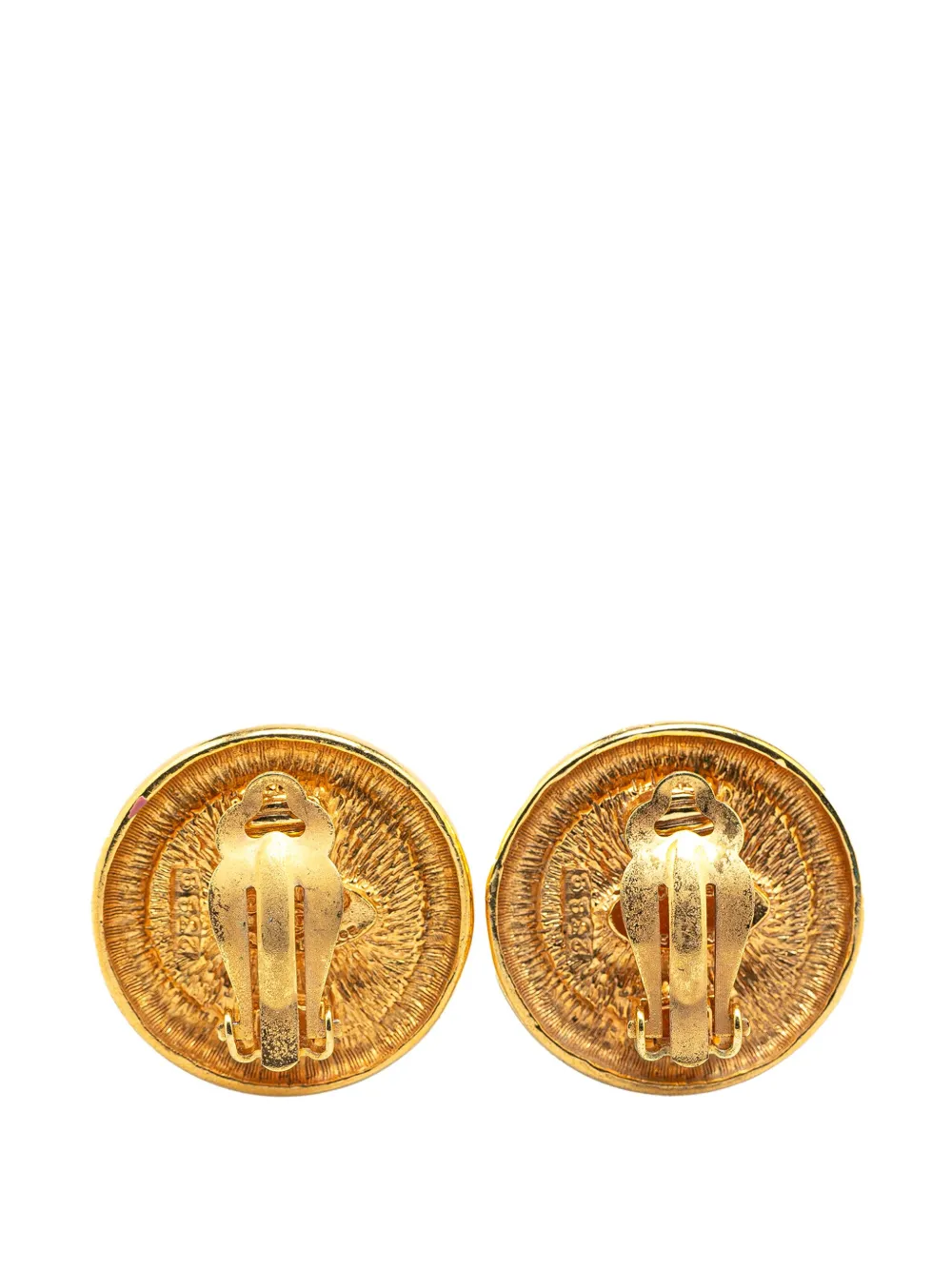 CHANEL Pre-Owned 1980-1990 Gold Plated CC Clip On Earrings costume earrings | Image 2