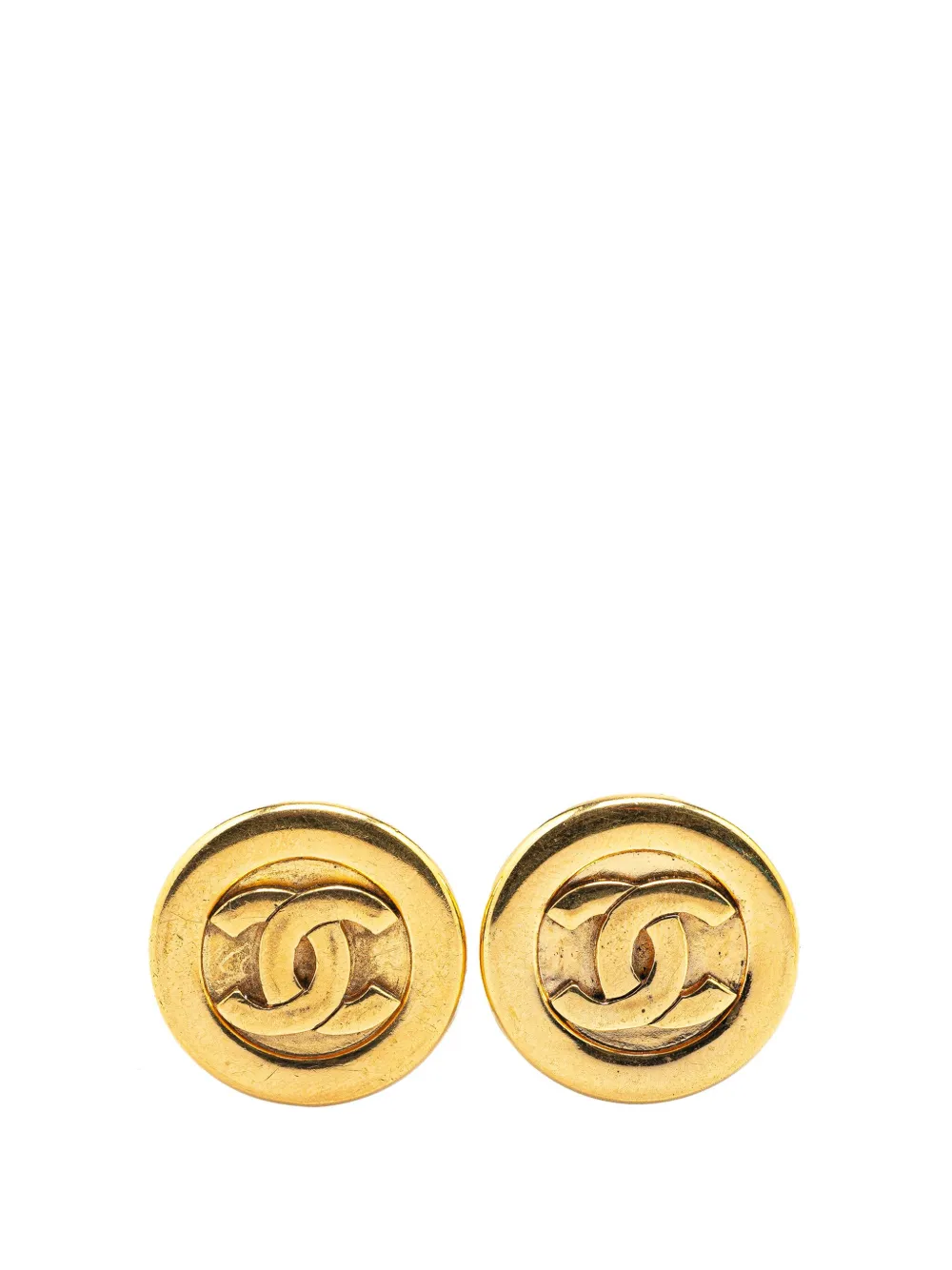 CHANEL Pre-Owned 1980-1990 Gold Plated CC Clip On Earrings costume earrings | Gold | Image 1