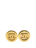 CHANEL Pre-Owned 1980-1990 Gold Plated CC Clip On Earrings costume earrings