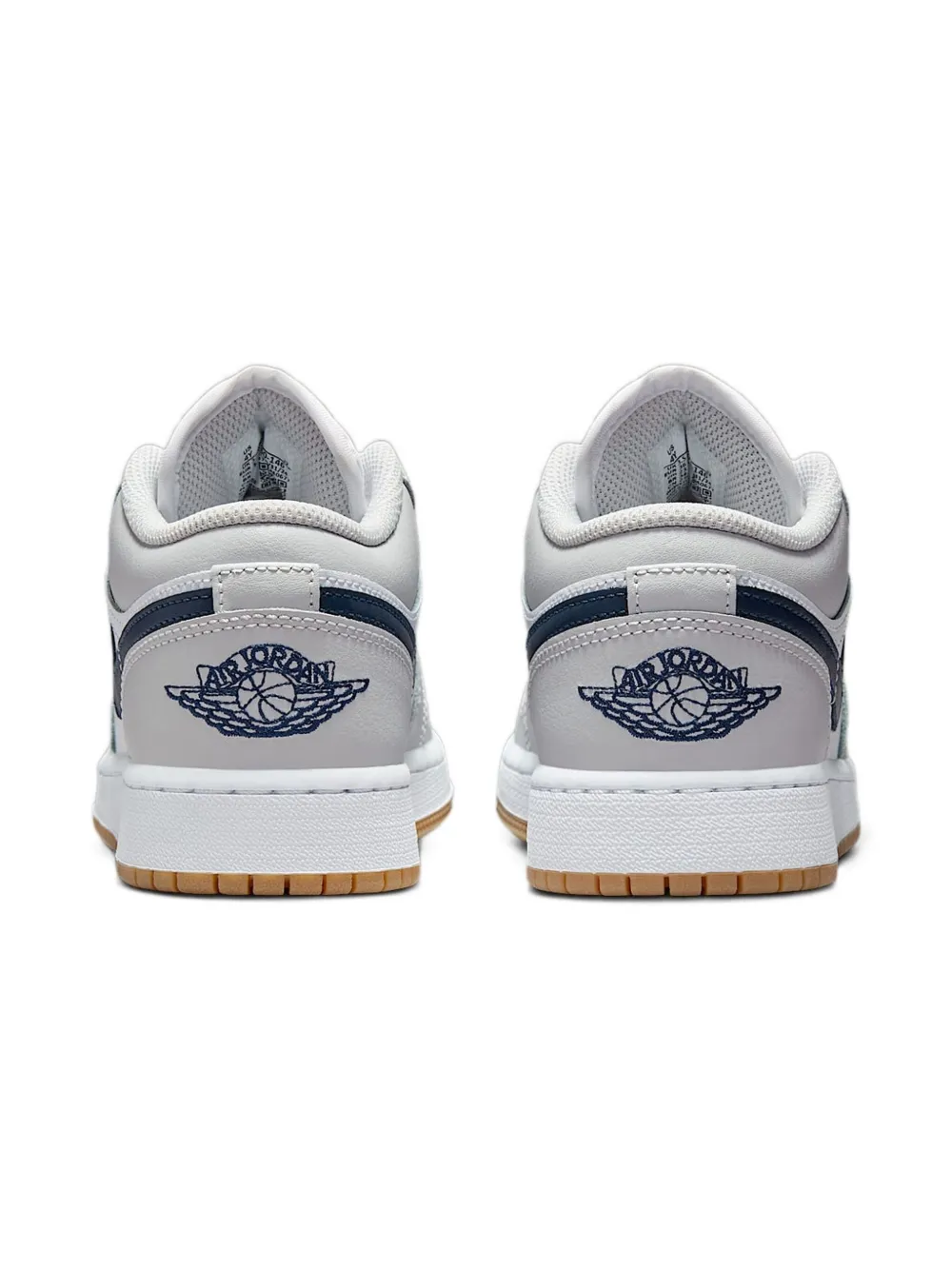 Jordan Kids Jordan 1 Low " White Neutral Grey Gum Midnight Navy" sneakers