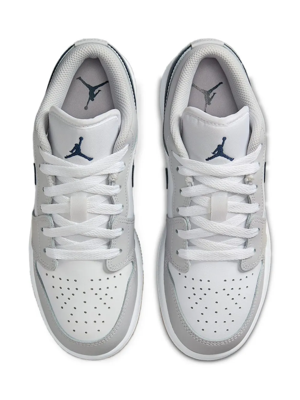 Jordan Kids Jordan 1 Low " White Neutral Grey Gum Midnight Navy" sneakers