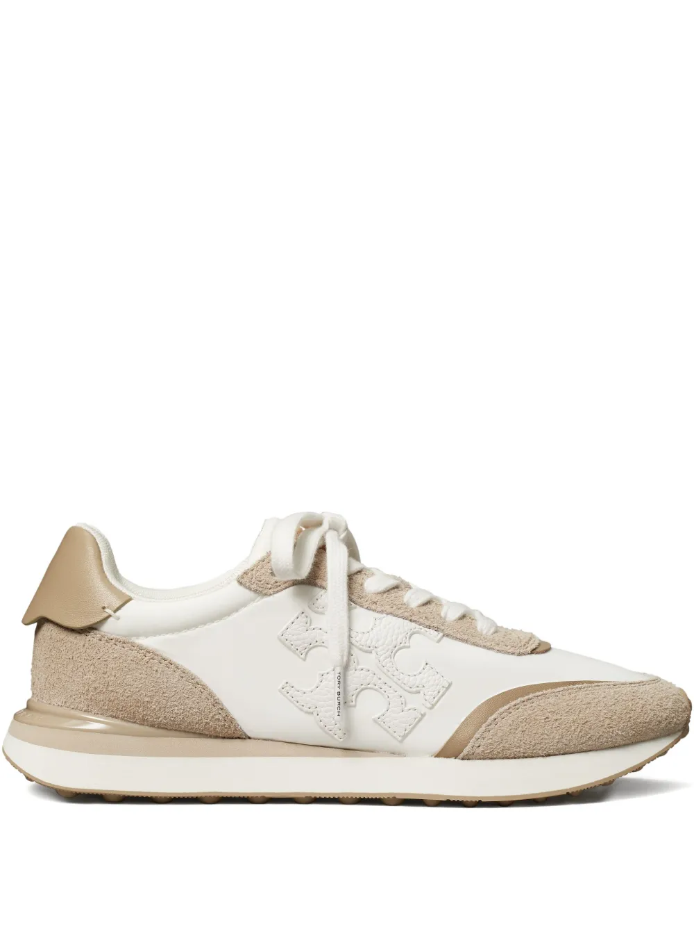 Tory Burch Destiny sneakers met suède vlak Wit