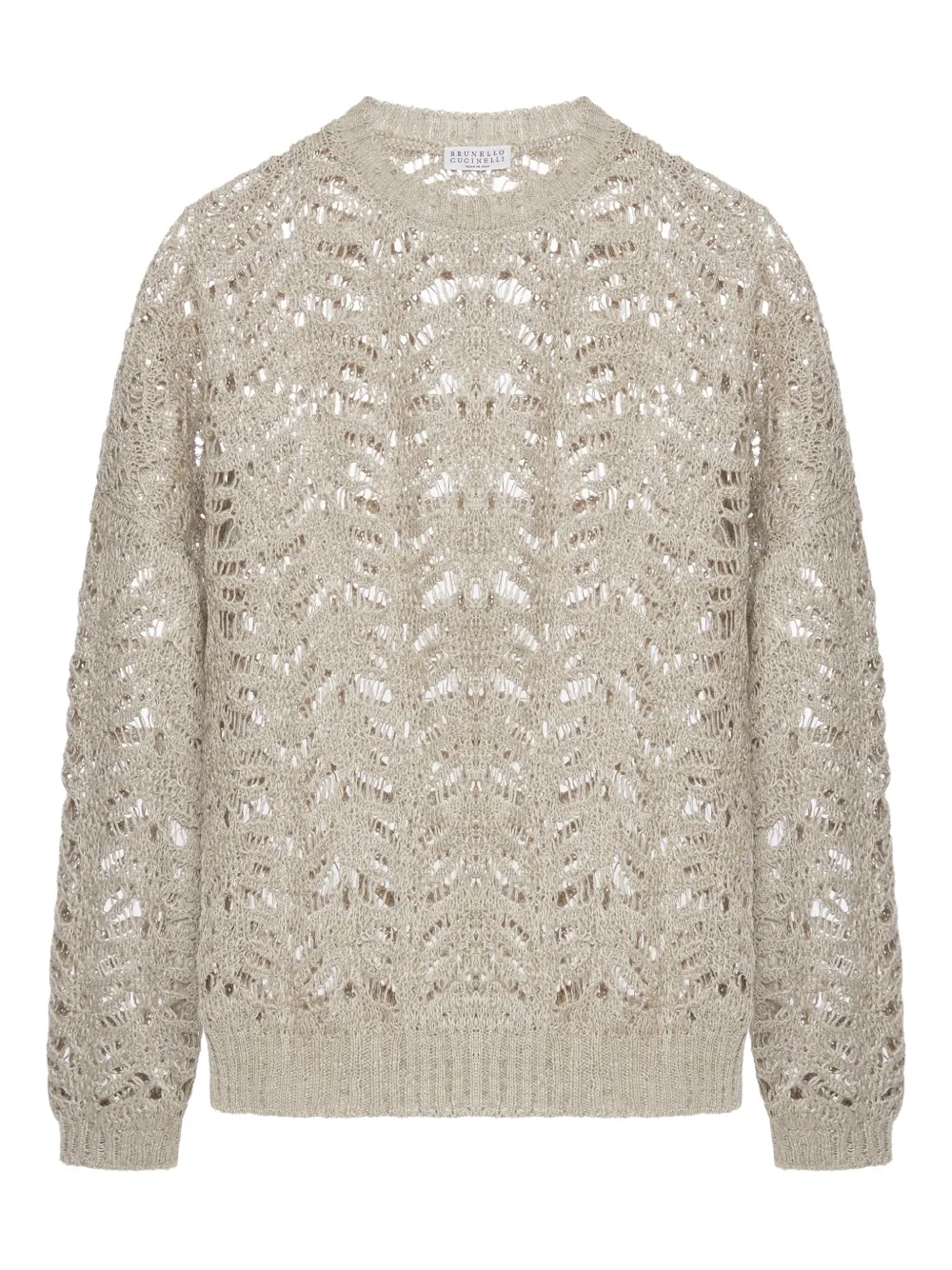 Brunello Cucinelli Trui met ronde hals Beige