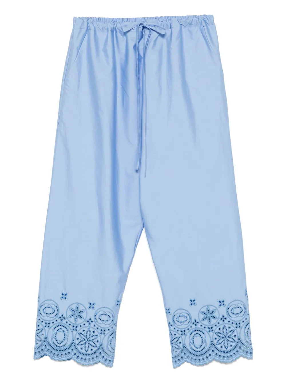 La DoubleJ Broek met borduurwerk Blauw