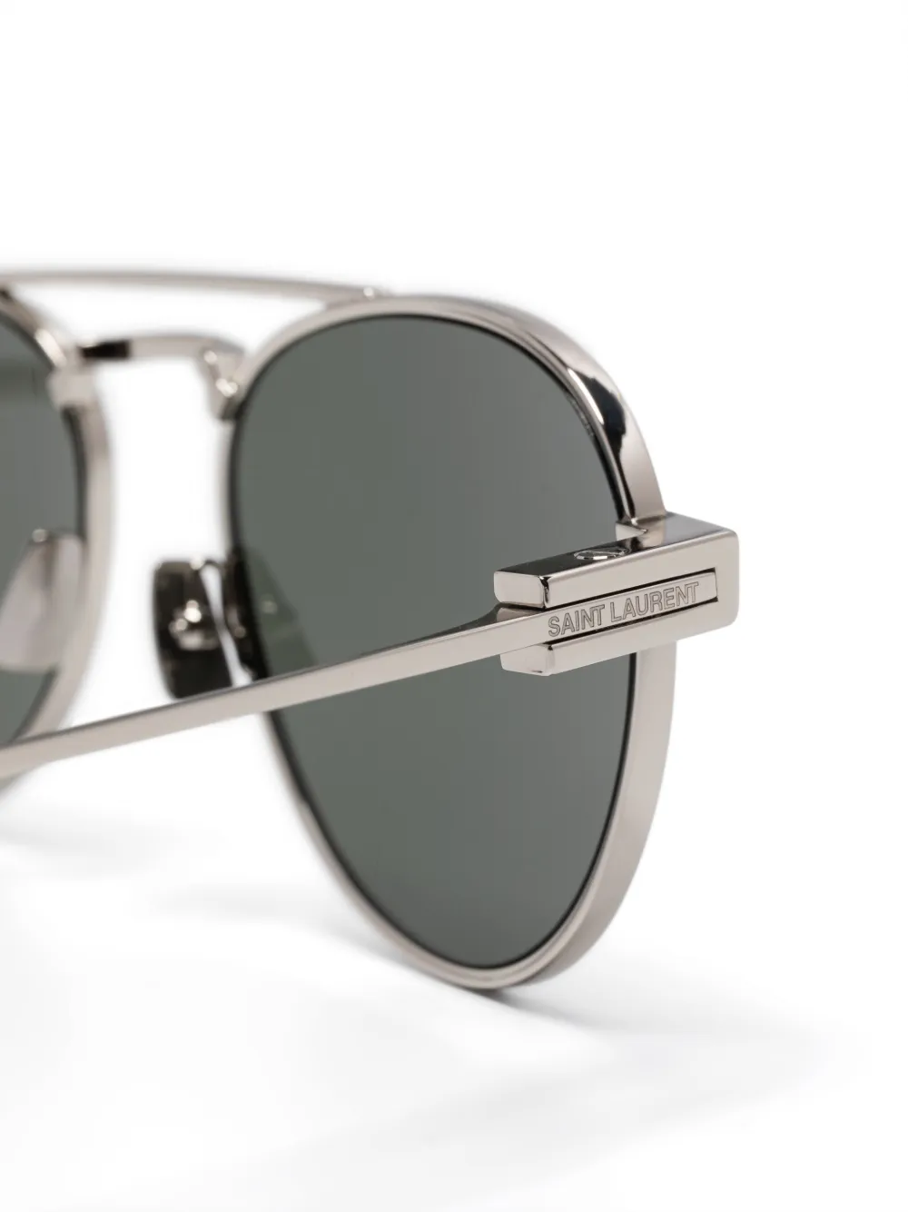 Saint Laurent Eyewear Zonnebril met rond montuur Zilver
