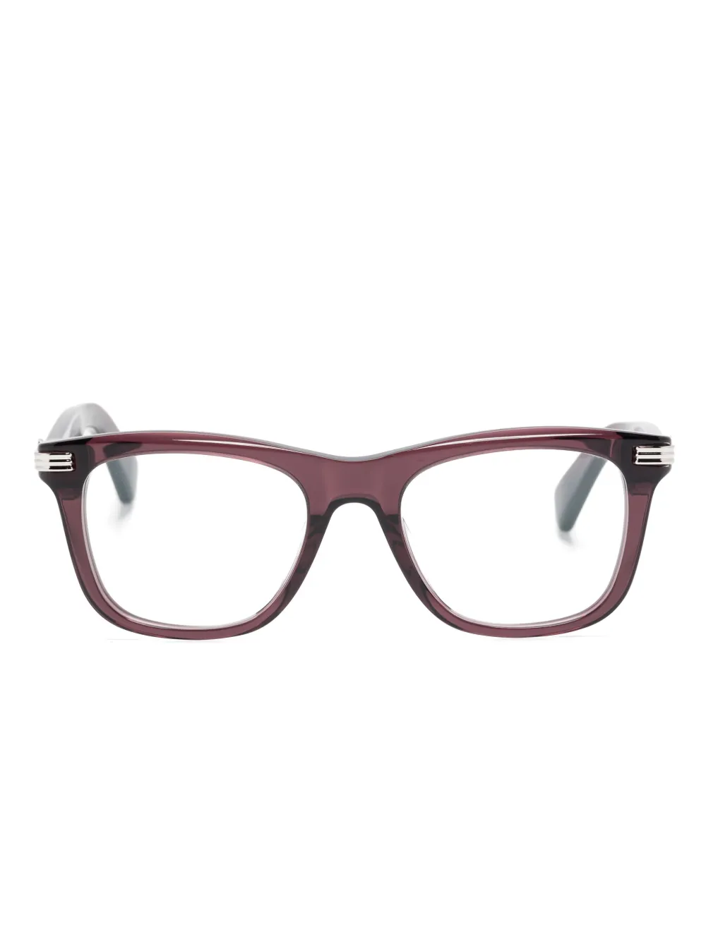 Cartier Eyewear スクエア眼鏡フレーム - パープル Cartier Eyewear スクエア眼鏡フレーム - パープル