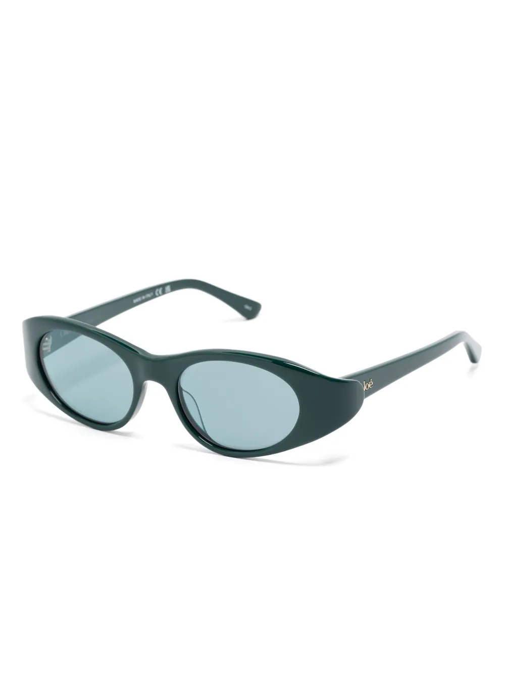 Chloé Eyewear Zonnebril met ovalen montuur Groen