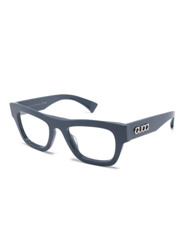Gucci Eyewear スクエア眼鏡フレーム | ブルー | FARFETCH JP