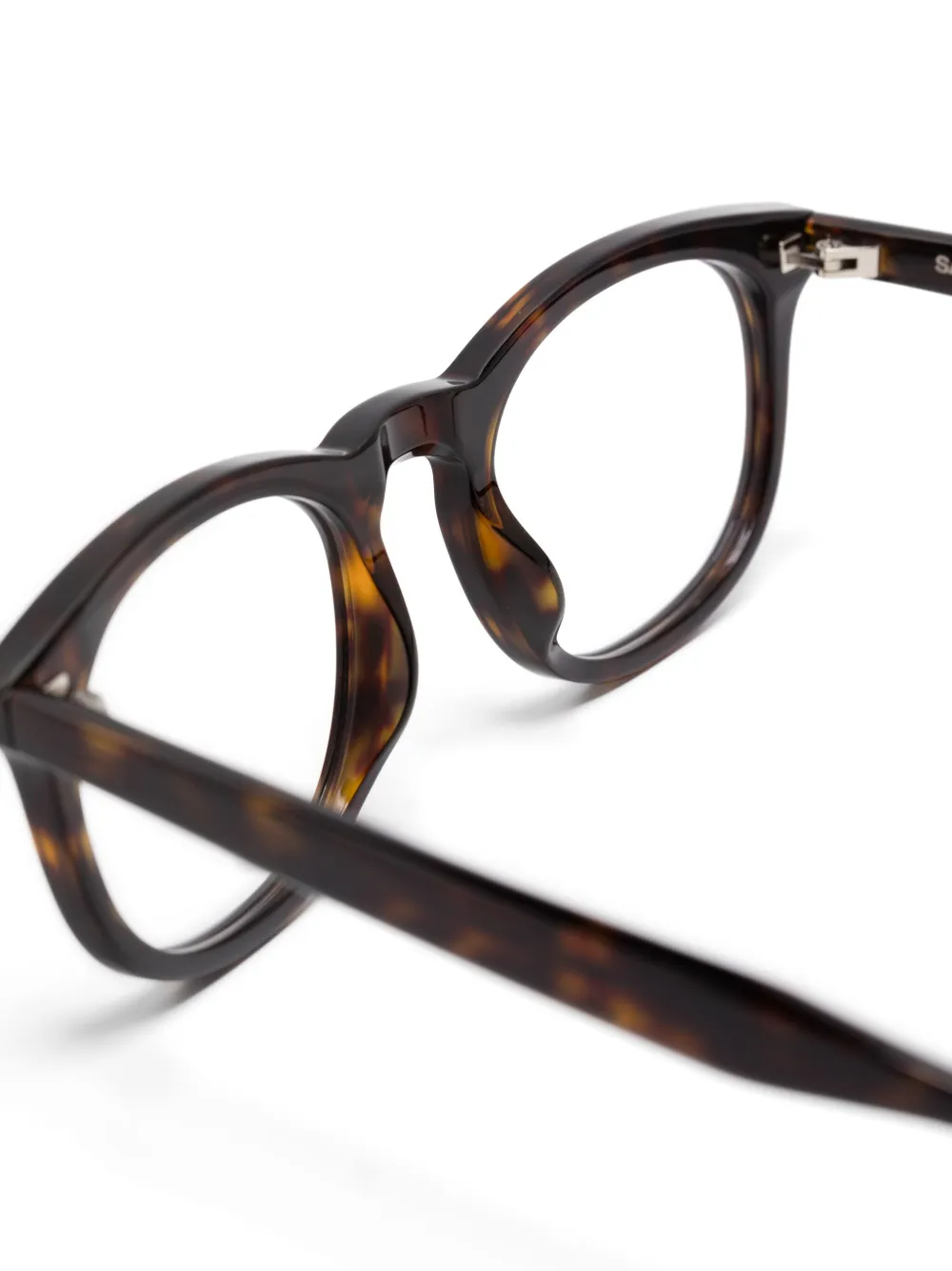 Saint Laurent Eyewear Bril met rond montuur Bruin