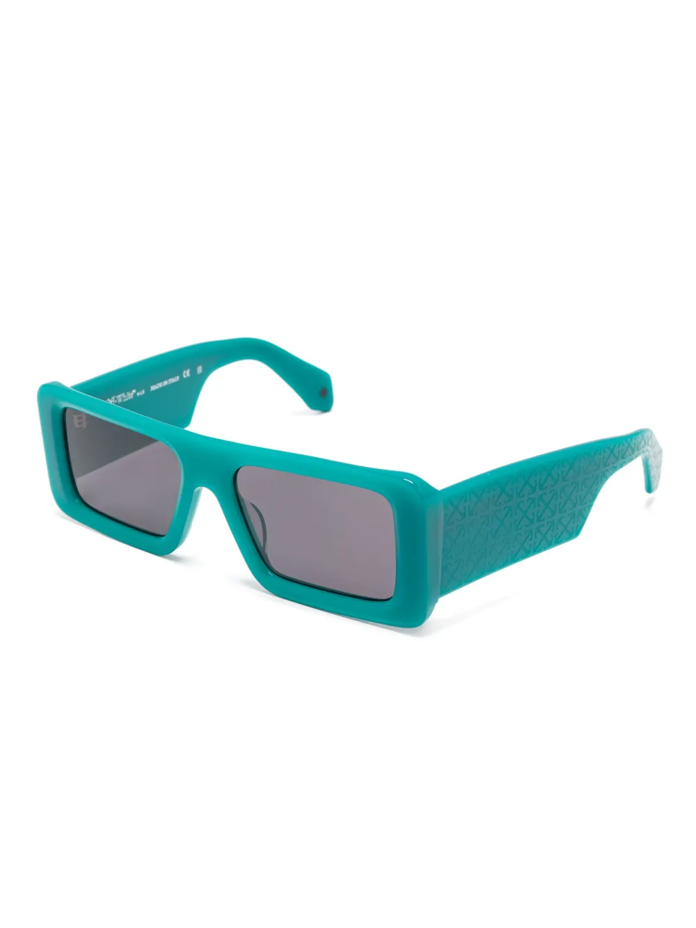 Off-White Eyewear Zonnebril met rechthoekig montuur - Groen
