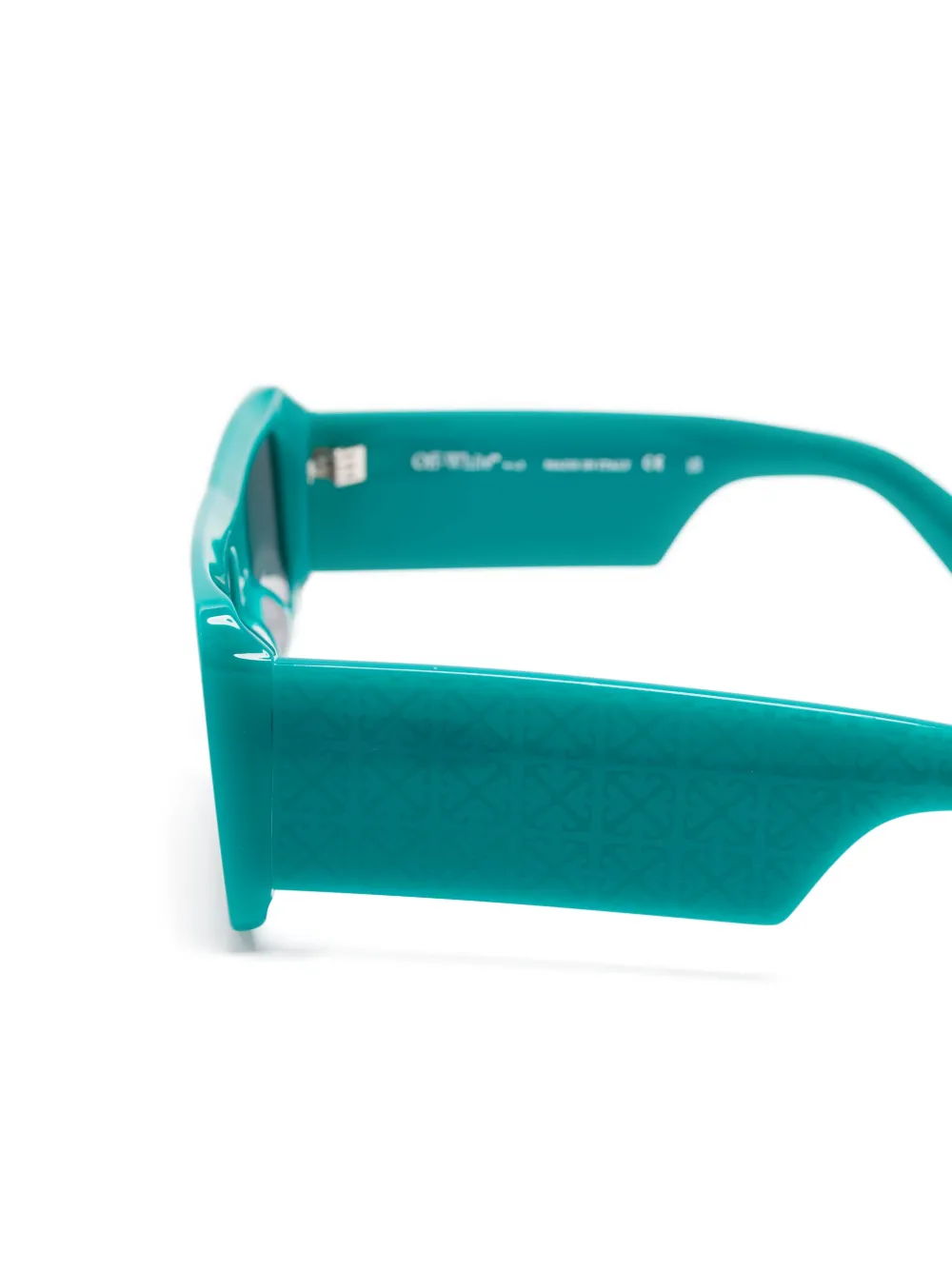Off-White Eyewear Zonnebril met rechthoekig montuur Groen