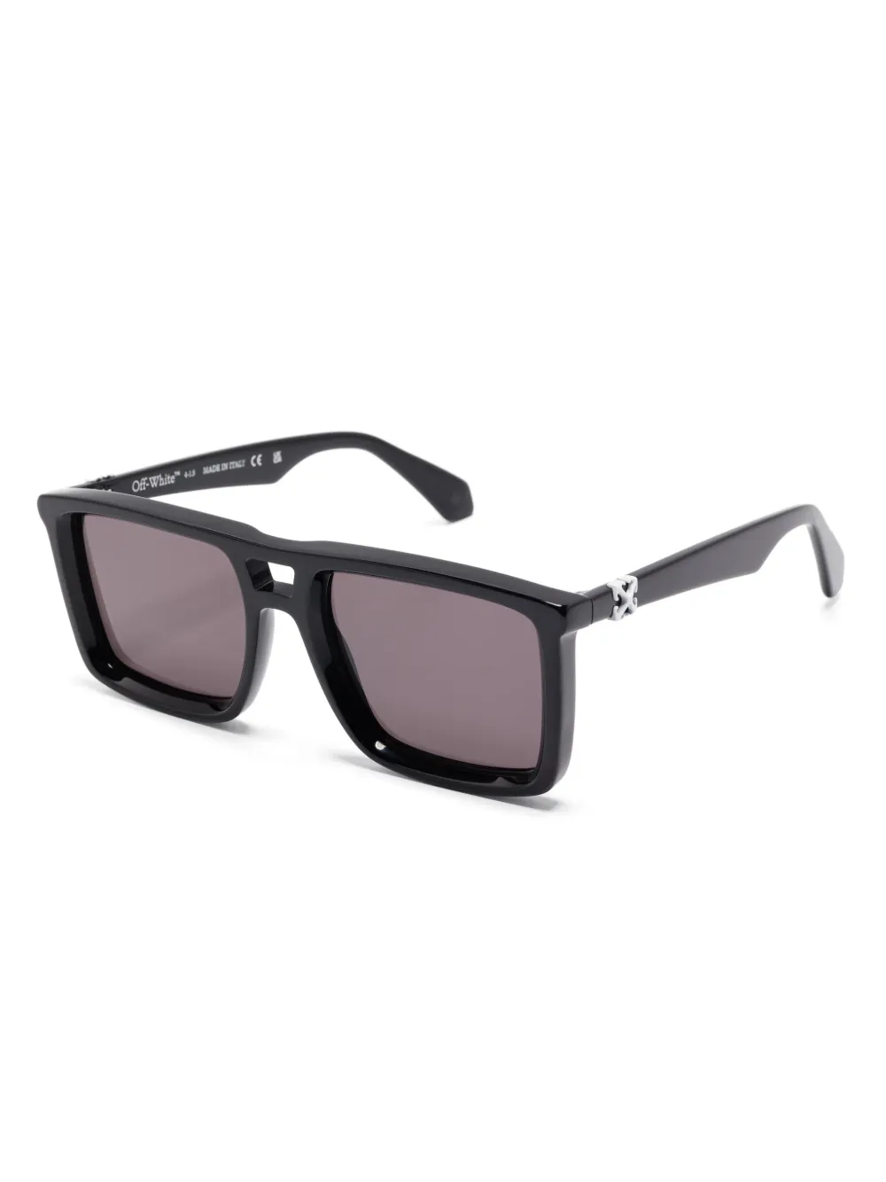 Off-White Eyewear Zonnebril met logoplakkaat - Zwart