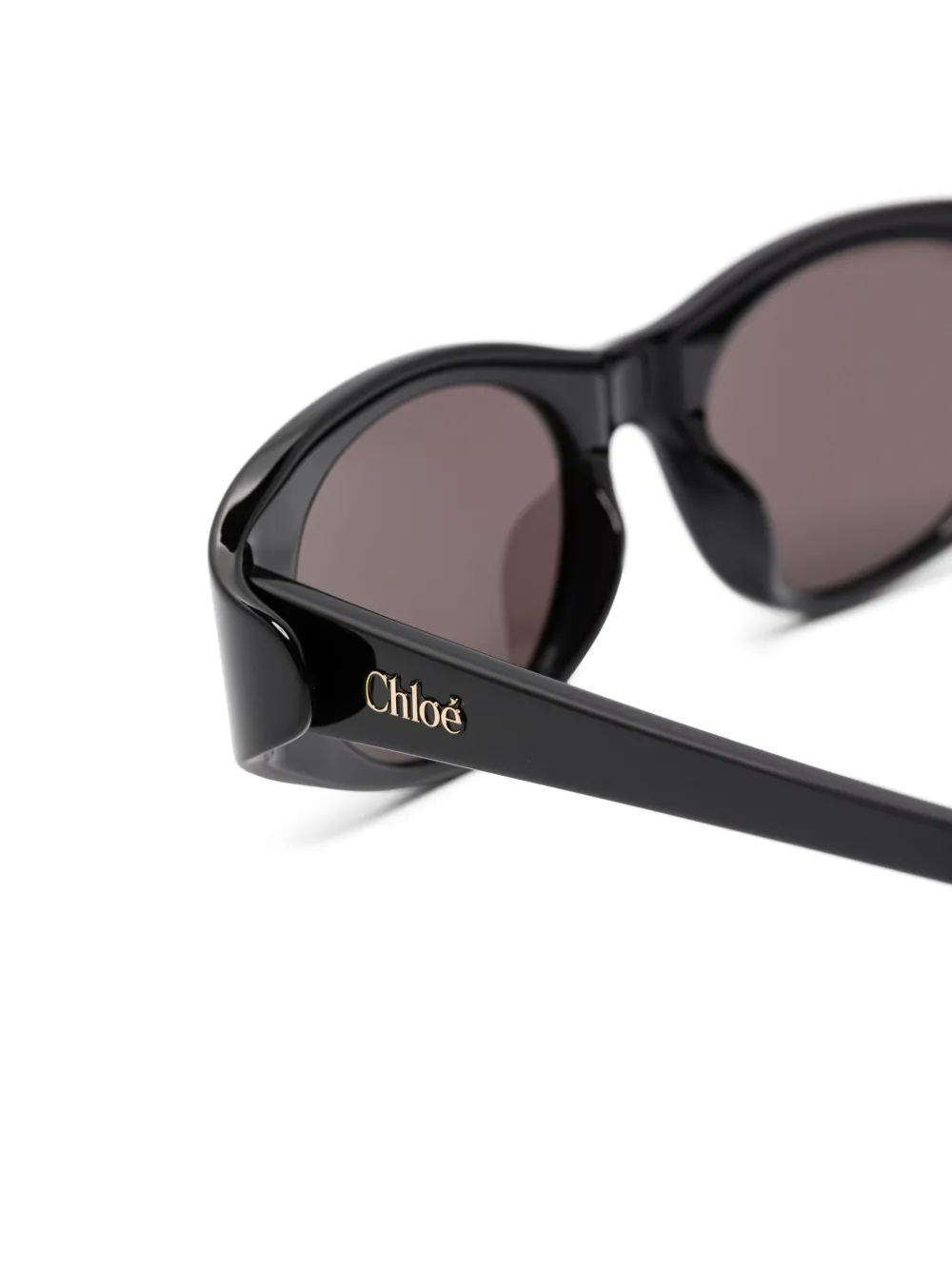 Chloé Eyewear Zonnebril met ovalen montuur Zwart