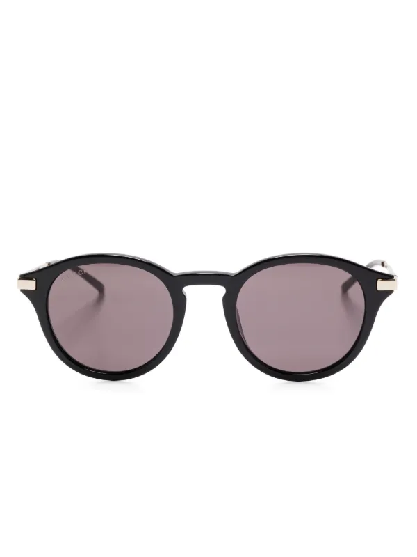 Gucci Eyewear ラウンドフレーム サングラス | ブラック | FARFETCH JP
