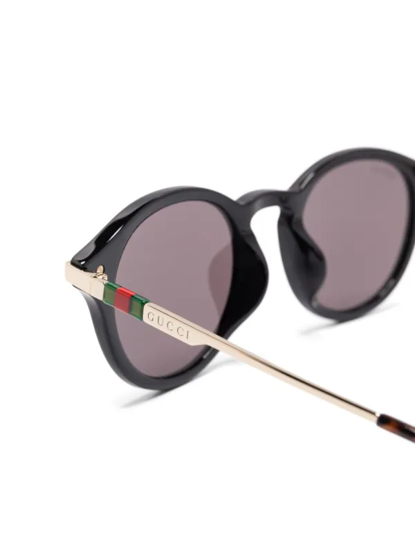Gucci Eyewear ラウンドフレーム サングラス | ブラック | FARFETCH JP