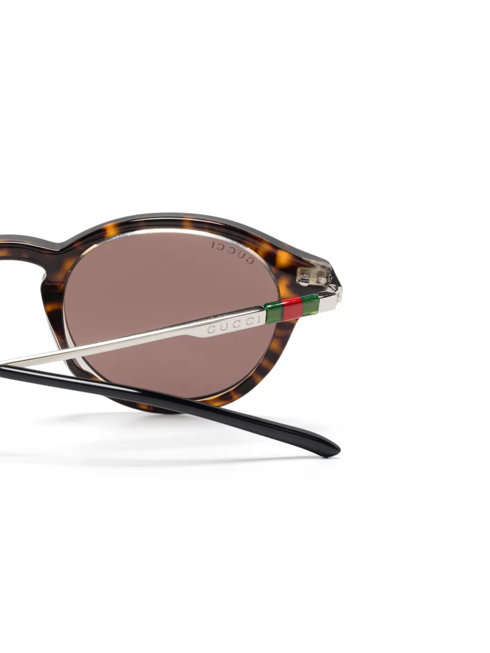 Gucci Eyewear Zonnebril met rond montuur Bruin