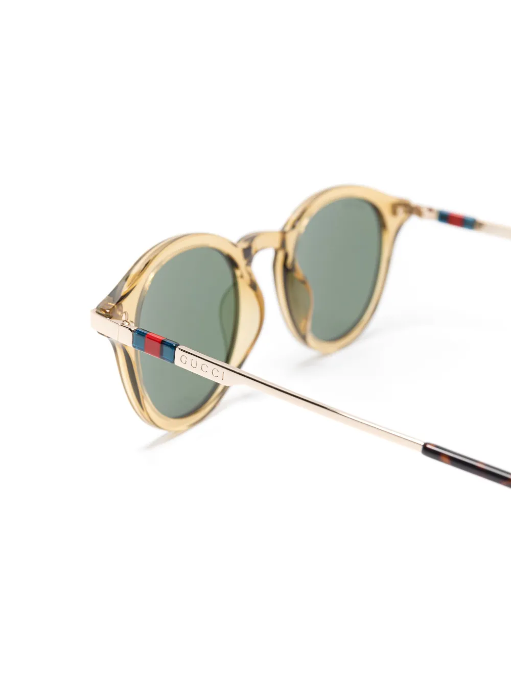 Gucci Eyewear Zonnebril met Web-detail Goud