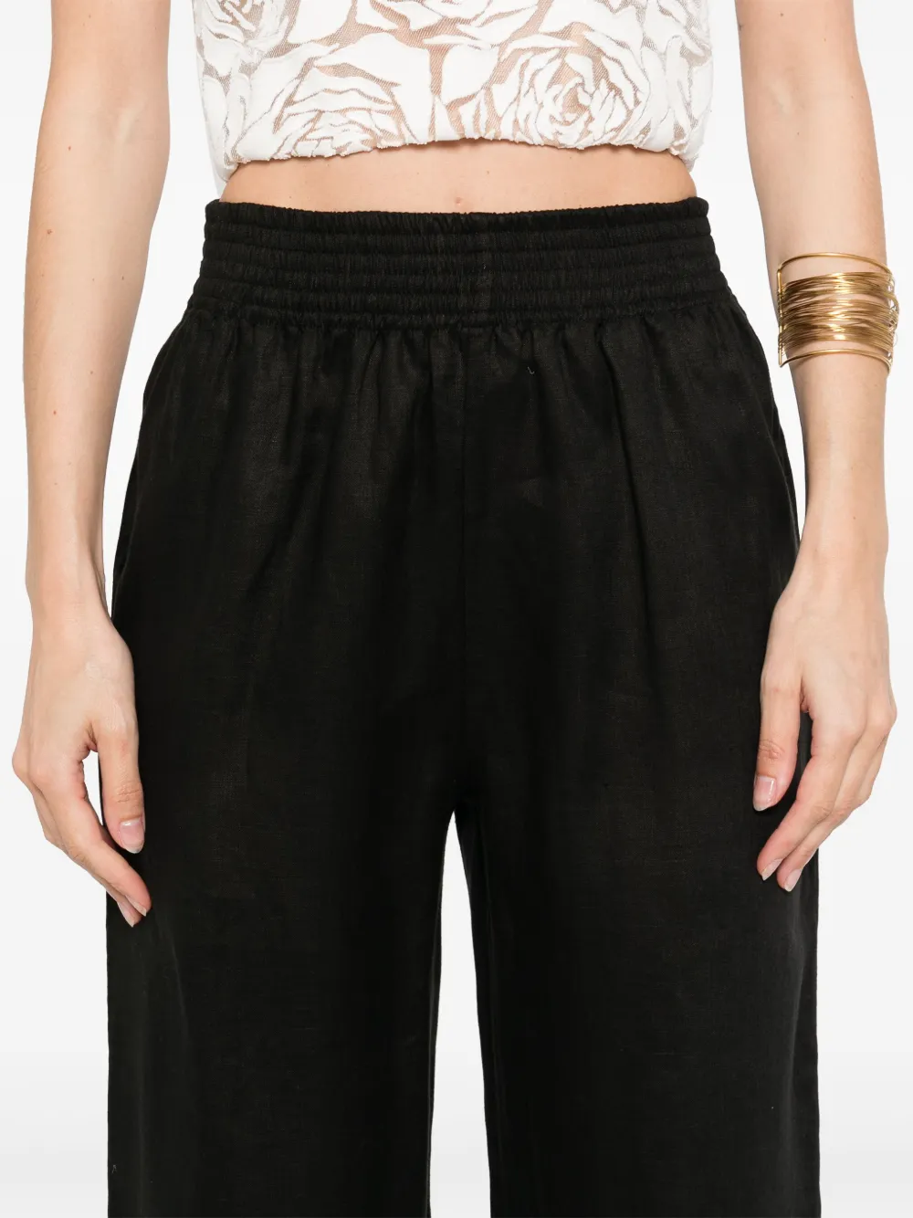 Ermanno Scervino Linnen broek Zwart