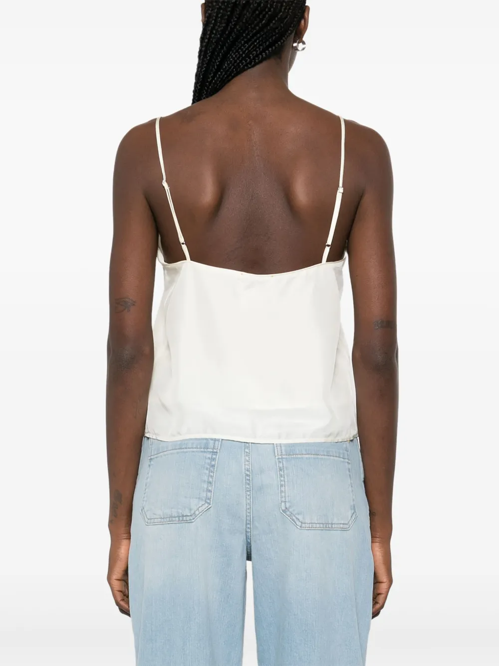 FORTE FORTE CRYSTAL-EMBELLISHED SILK TOP