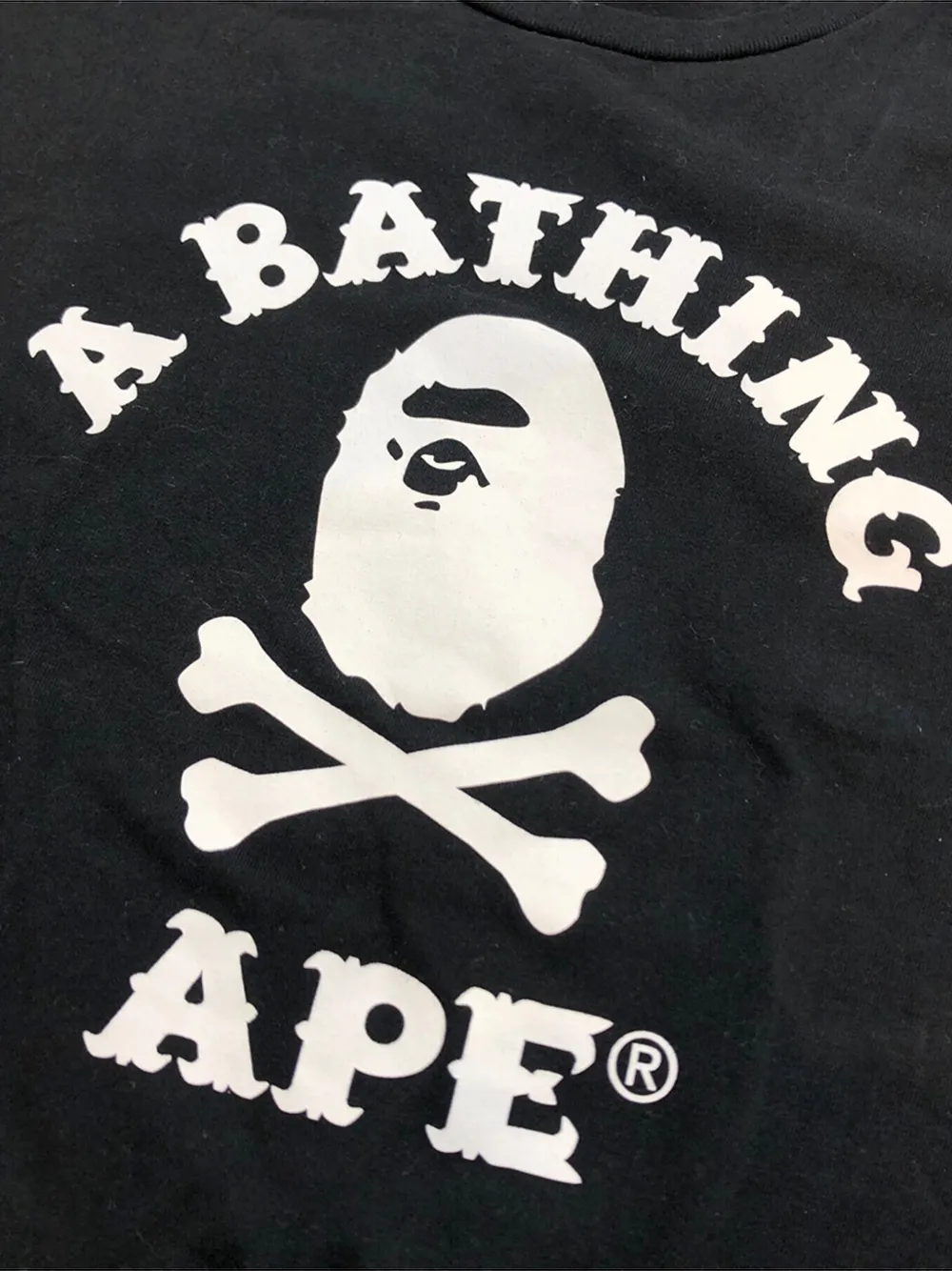 A BATHING APE Captain Ape crossbone T-shirt - Zwart