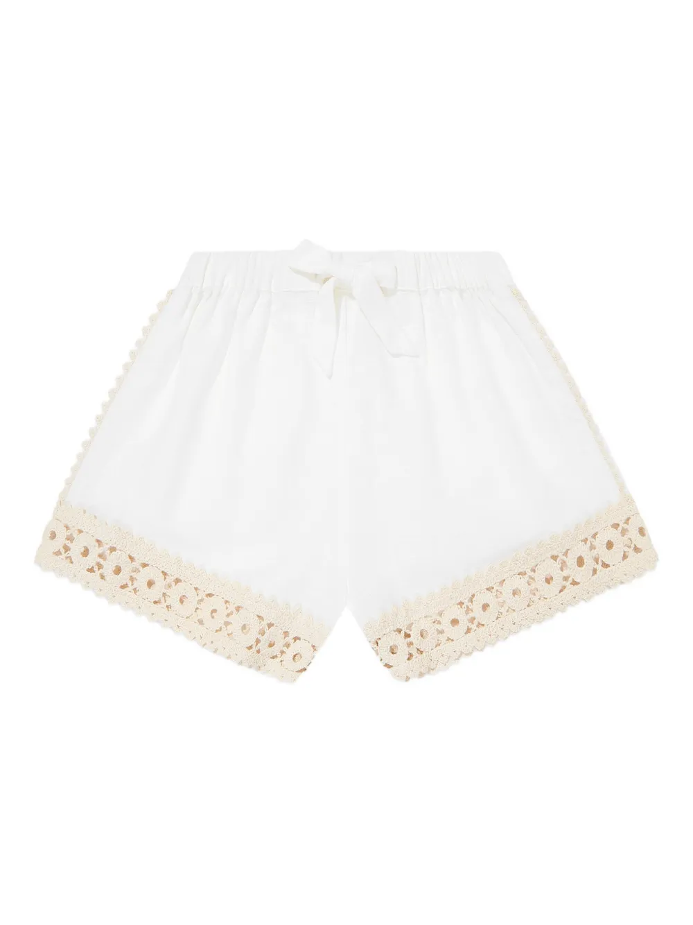 ZIMMER N Kids lace-trimmed shorts Wit