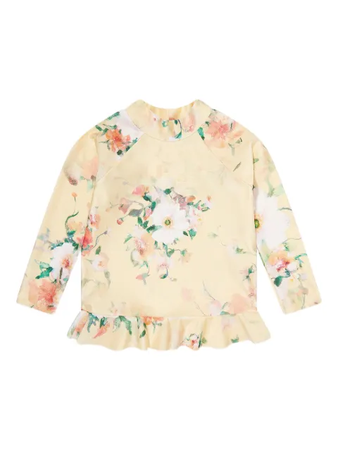 ZIMMERMANN Kids Everley floral-print peplum swimming top