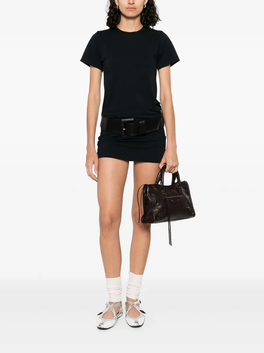Balenciaga Jurk met ceintuur - Zwart