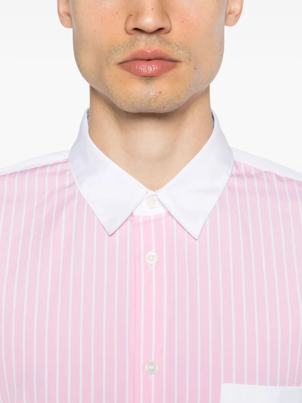 Comme Des Garçons Shirt Overhemd met patchwork Roze