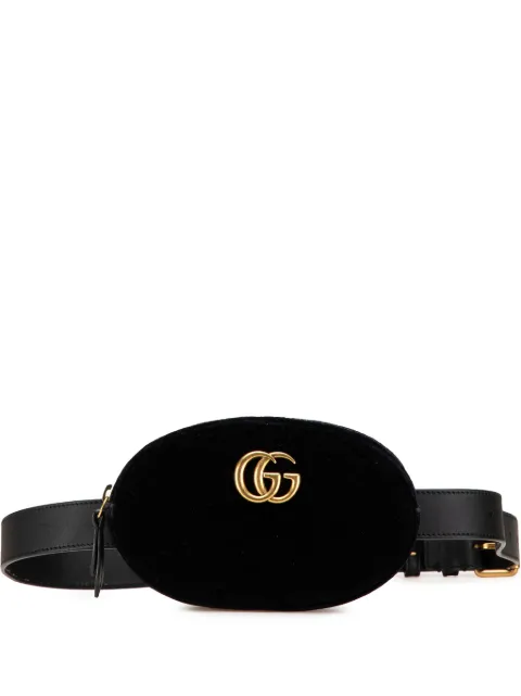 Gucci Pre-Owned 2016-2024 GG Marmont Matelasse Velvet belt bag
