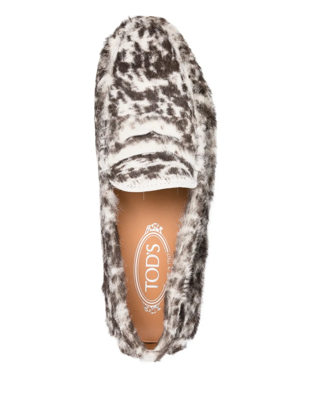 Tod's Gommino leopard-print pony-hair loafers Brown