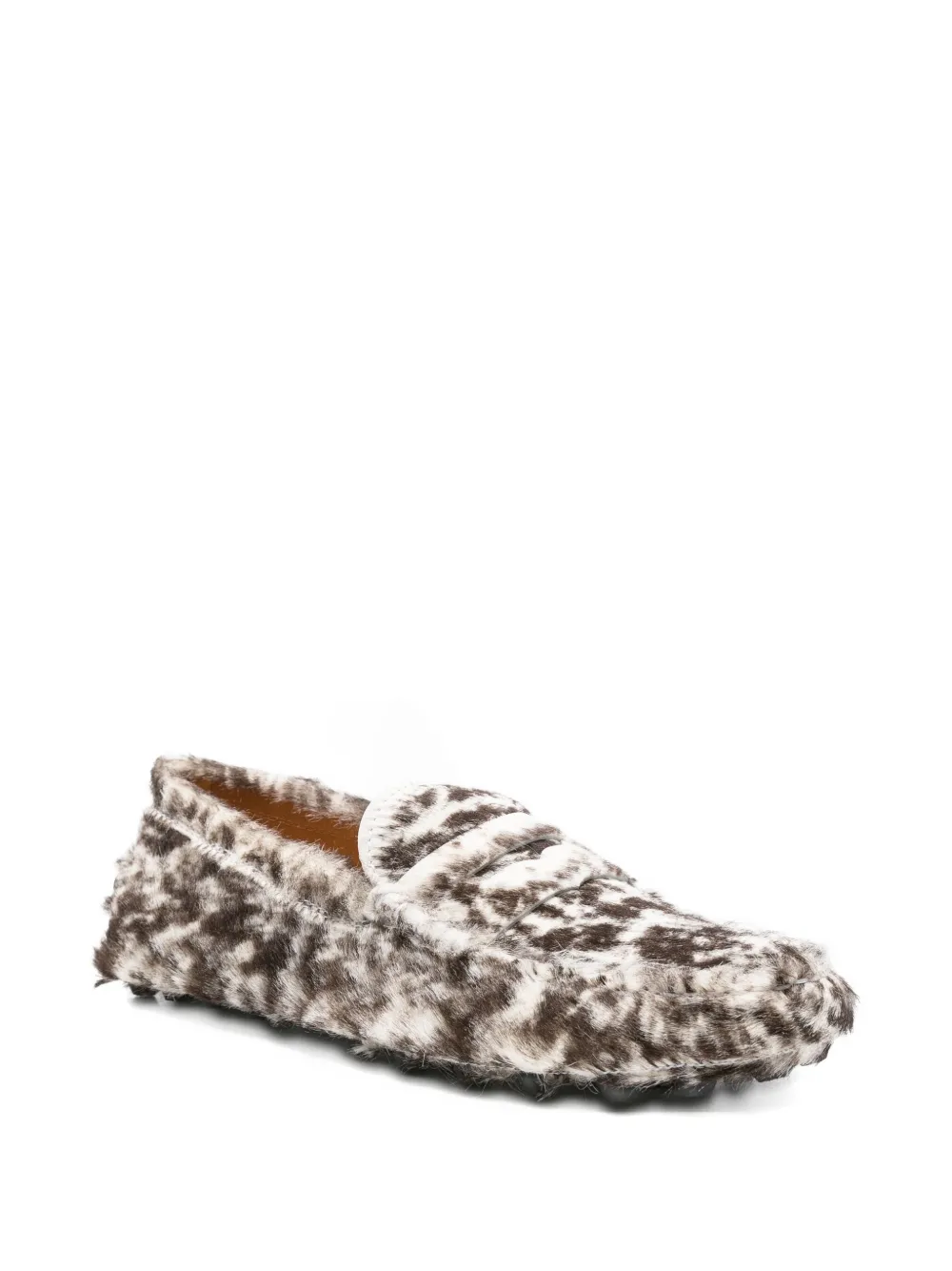 Tod's Gommino leopard-print pony-hair loafers Brown