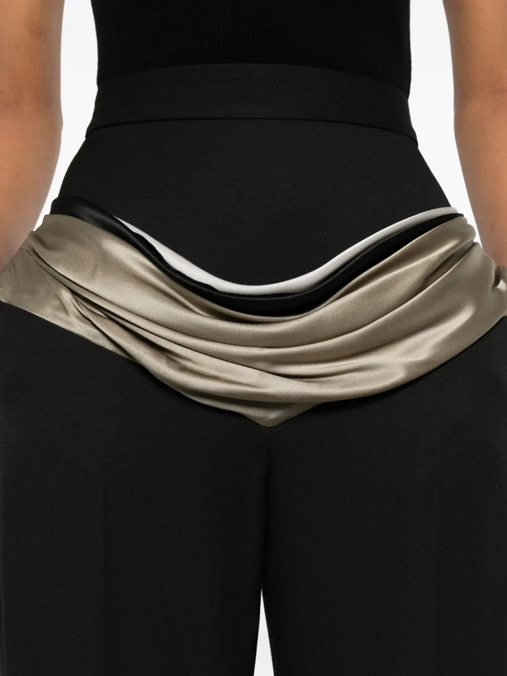 Draped-Detail Stirrup Trousers
