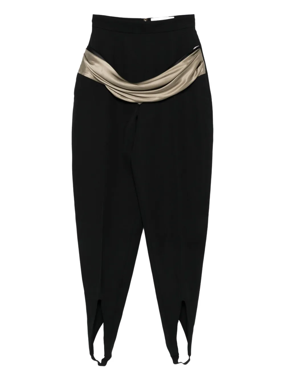 Burc Akyol draped-detail stirrup trousers | Black | Image 1