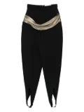Burc Akyol draped-detail stirrup trousers - Black