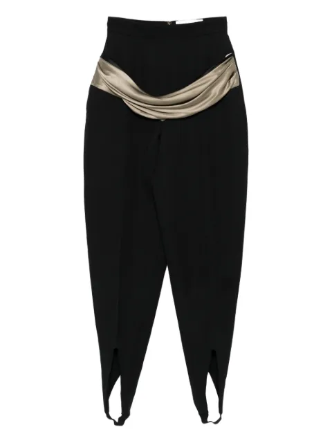 Burc Akyol draped-detail stirrup trousers