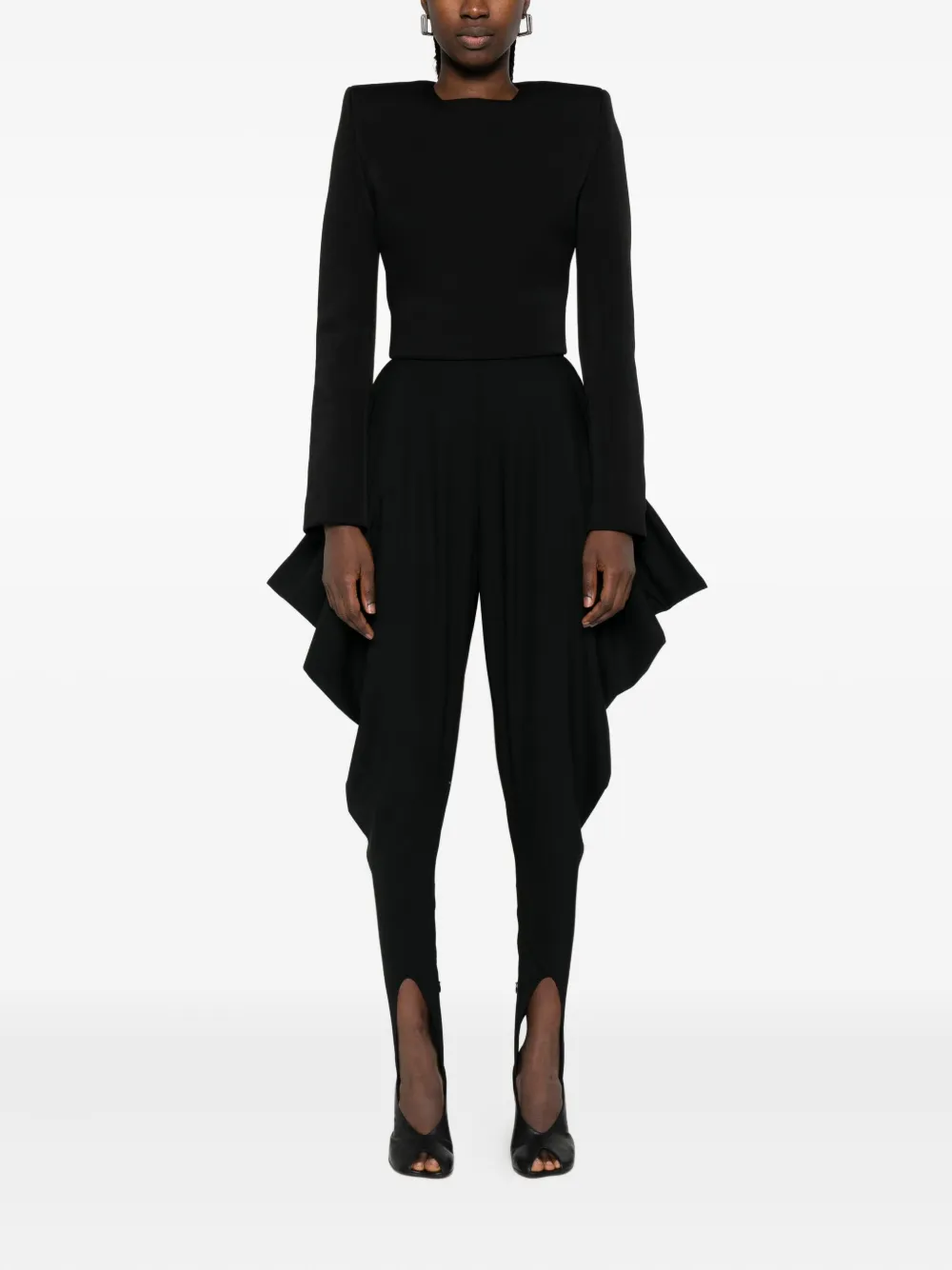 Burc Akyol foot-strap stirrup trousers - Zwart