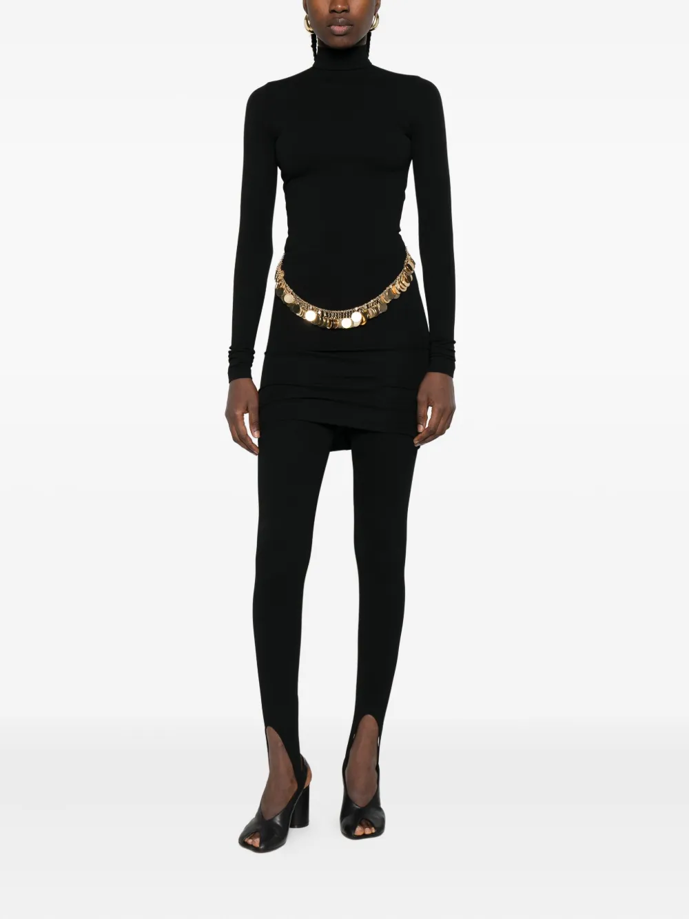 Burc Akyol coin-embellished high-neck mini dress - Zwart
