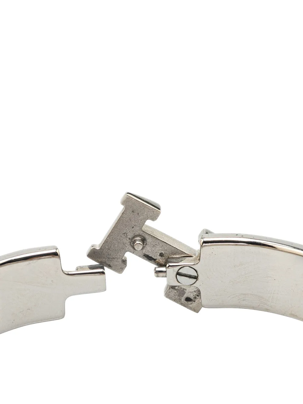Pre-owned Hermes 20th Century Narrow Enamel Clic Clac H Bracelet Pm Costume Bracelet In Black