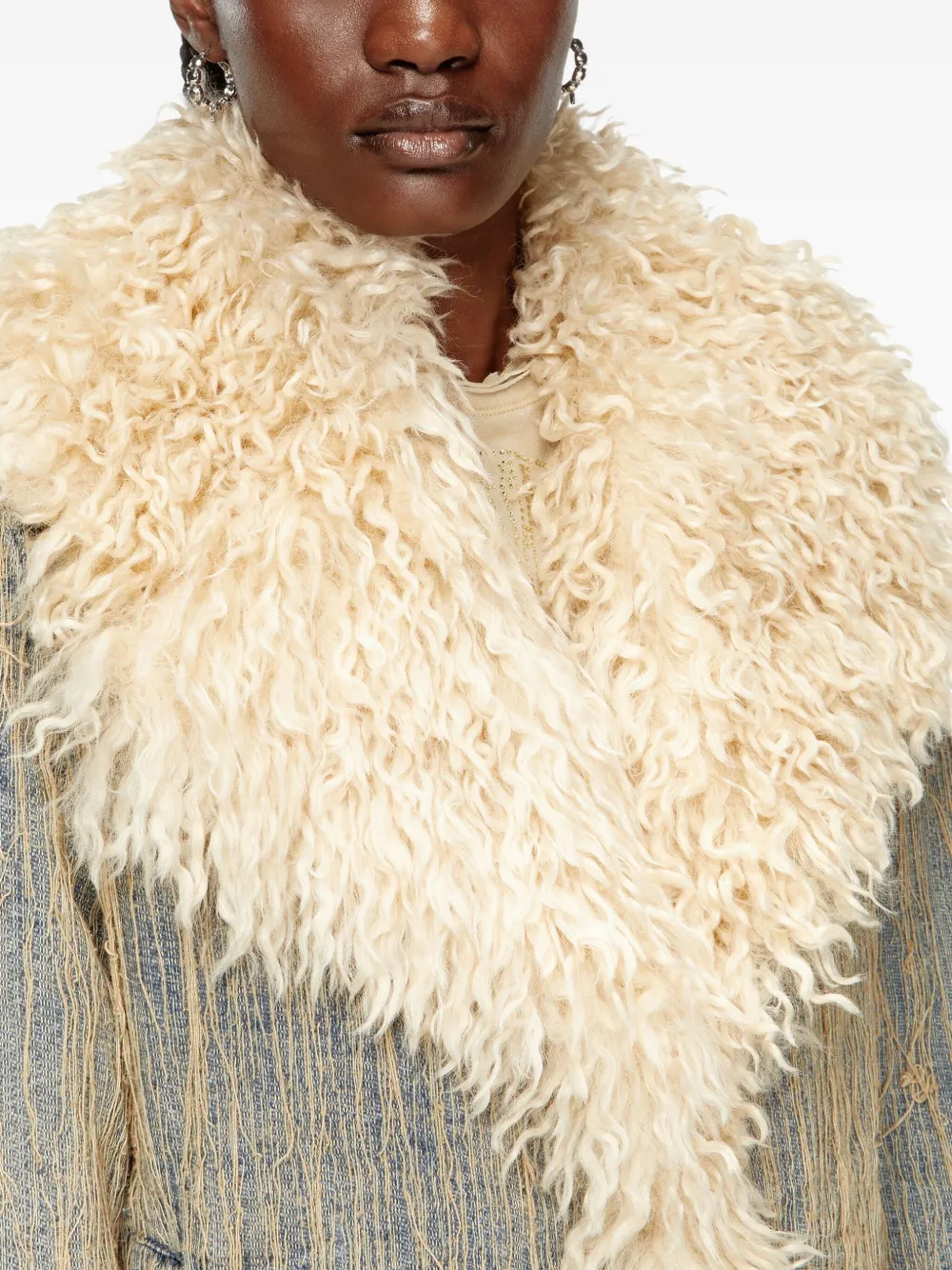 Diesel Jacket In Floating-thread Jacquard Denim In Multi
