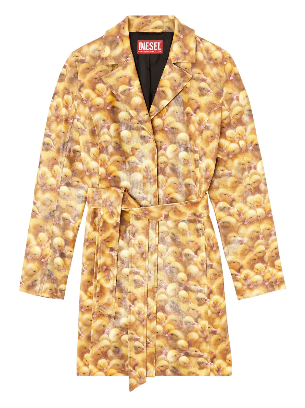 Diesel G-Oji duckling-print belted coat - 23JA Diesel G-Oji duckling-print belted coat - 23JA
