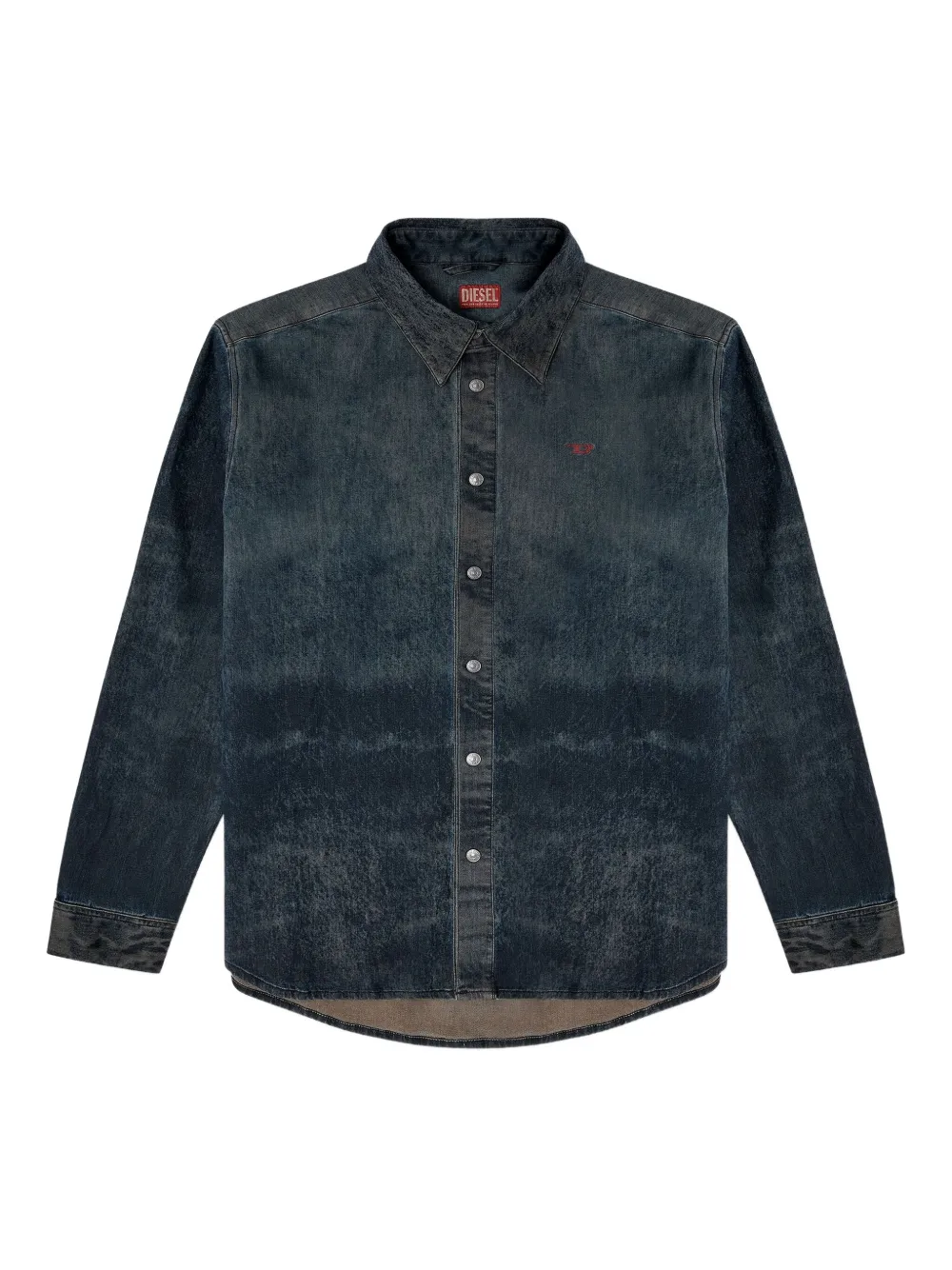 Diesel S-Simply-EPBS denim overhemd met acid wassing Blauw