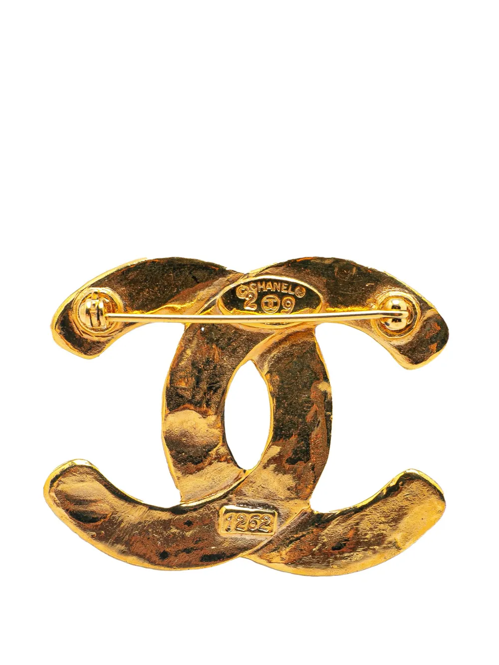CHANEL Pre-Owned 1980-1990 Gold Plated CC Brooch costume brooch | Image 2