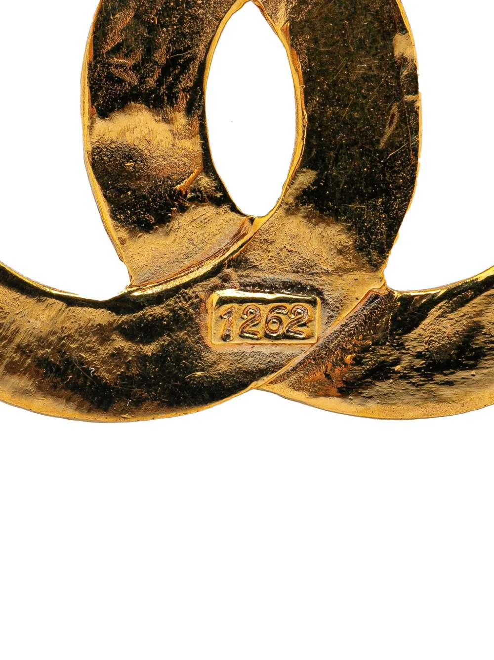 Pre-owned Chanel 1980-1990 Gold Plated Cc Brooch Costume Brooch