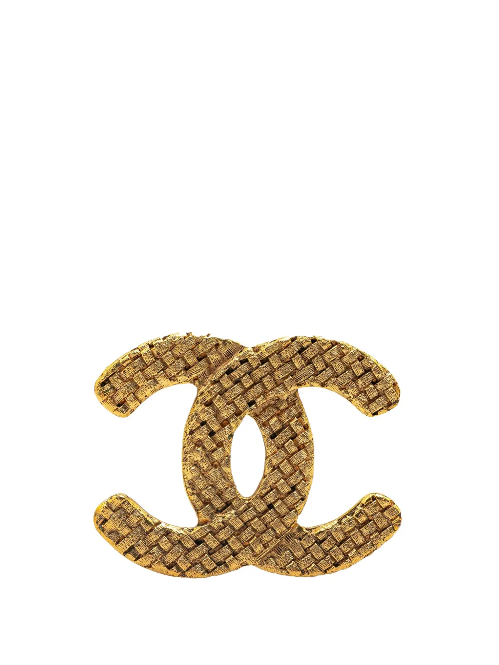 CHANEL Pre-Owned 1980-1990 Gold Plated CC Brooch costume brooch | Gold | Image 1