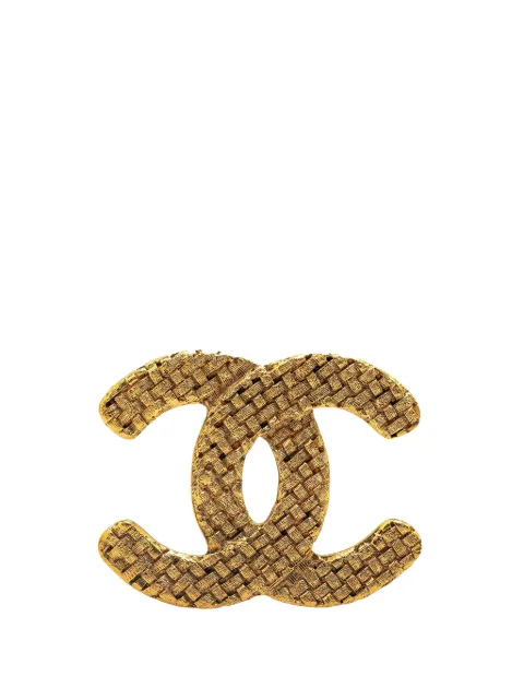 CHANEL Pre-Owned Spilla CC placcata oro 1980-1990