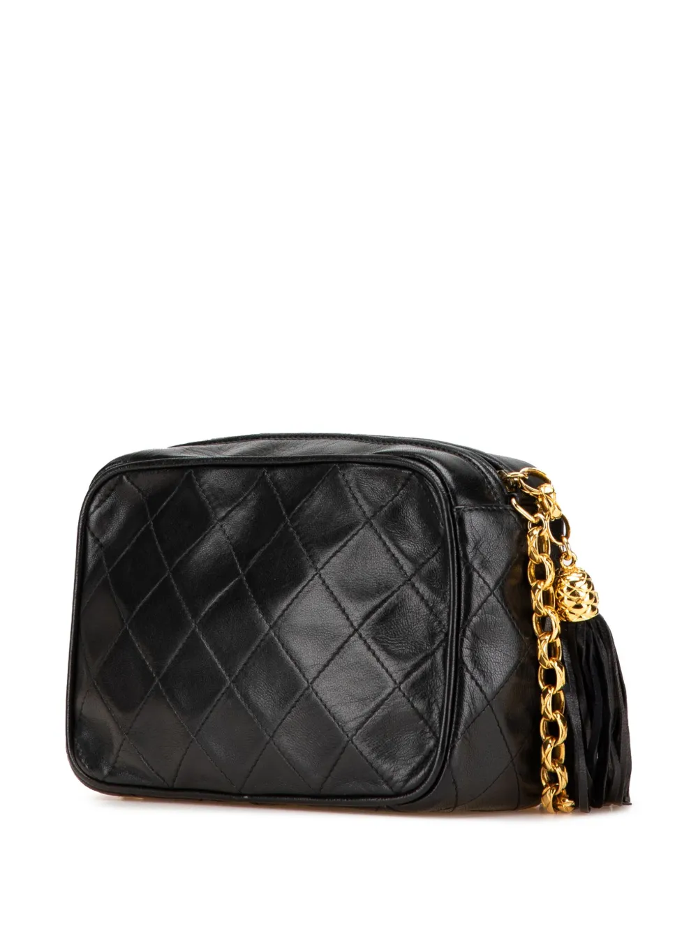 CHANEL Pre-Owned شنطة كروس جلد حمل مبطنة بشرابة وشعار CC المميز 1989-1991 | كلاسيكيات | Image 2