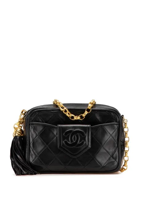 CHANEL Pre-Owned 1989-1991 CC Quilted Lambskin Tassel Camera Bag crossbody bag