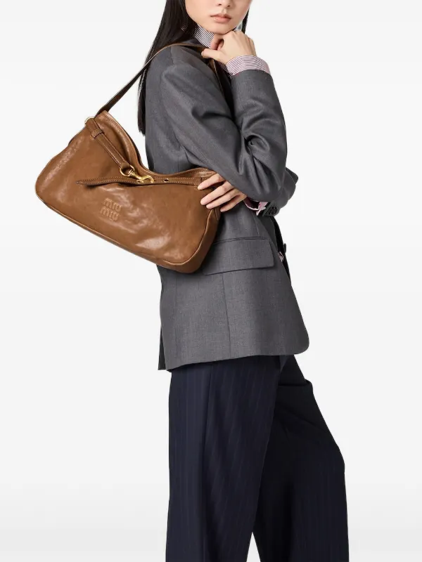 Miu Miu Aventure Slouchy Shoulder Bag | Brown | FARFETCH