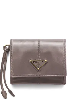 Prada Small snap-closure Leather Wallet | Brown | FARFETCH